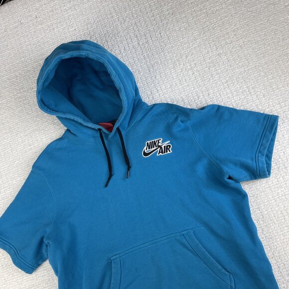 Nike Air Pivot Blue Short Sleeve Sweatshirt Hoodie Jacket L Tech Fleece (Read) - Picture 2 of 16